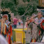 two native americans playing